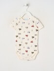 Milly & Milo Short-sleeve Tractor Bodysuit, Cream product photo