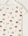 Milly & Milo Short-sleeve Tractor Bodysuit, Cream product photo View 02 S
