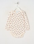 Milly & Milo Long-sleeve Cherry Bodysuit, Cream product photo