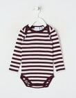 Milly & Milo Long-sleeve Stripe Bodysuit, Cherry & Cream product photo