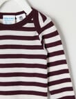 Milly & Milo Long-sleeve Stripe Bodysuit, Cherry & Cream product photo View 02 S