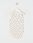 Milly & Milo Sleeveless Cherry Bodysuit, Cream product photo