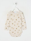Milly & Milo Long-sleeve Bee Bodysuit, Cream product photo