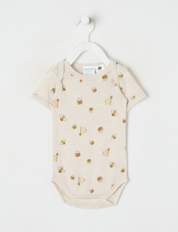 Milly & Milo Short-sleeve Bee Bodysuit, Cream product photo