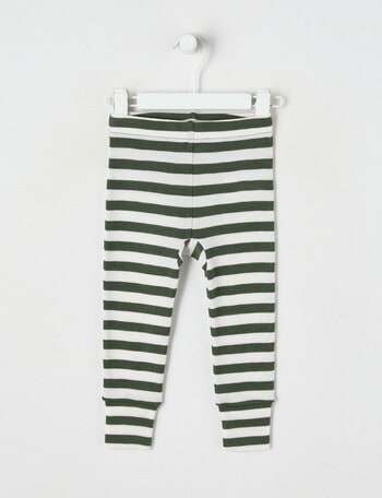 Milly & Milo Stripe Legging, Green & Cream product photo