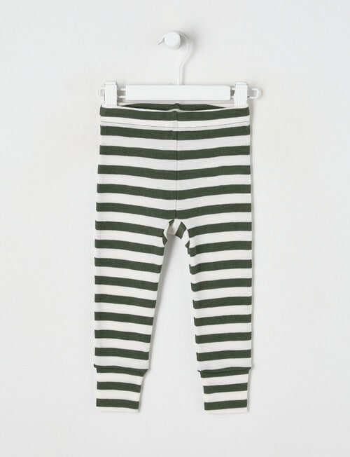 Milly & Milo Stripe Legging, Green & Cream product photo