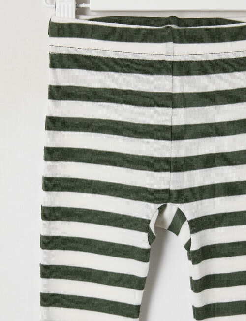 Milly & Milo Stripe Legging, Green & Cream product photo View 02 L