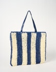 Zest Resort Paperstraw Tote Bag, Navy & White product photo