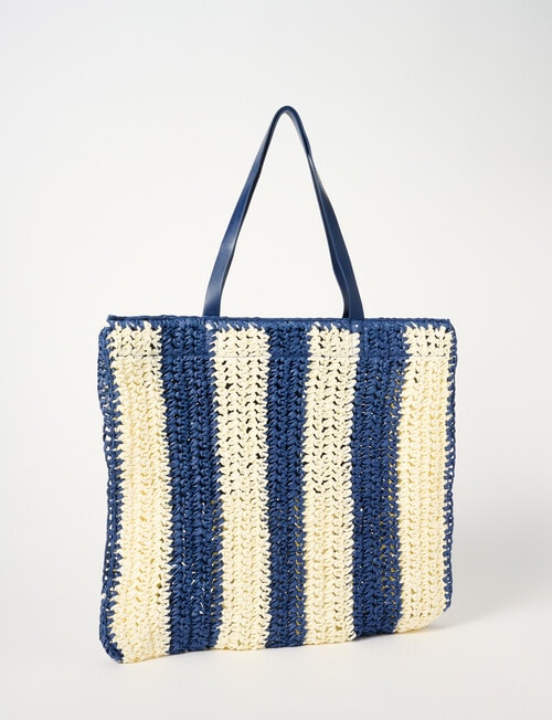 Zest Resort Paperstraw Tote Bag, Navy & White product photo