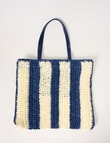 Zest Resort Paperstraw Tote Bag, Navy & White product photo View 02 S