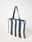 Zest Resort Paperstraw Tote Bag, Navy & White product photo View 03 S
