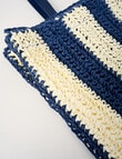 Zest Resort Paperstraw Tote Bag, Navy & White product photo View 04 S