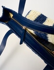 Zest Resort Paperstraw Tote Bag, Navy & White product photo View 05 S