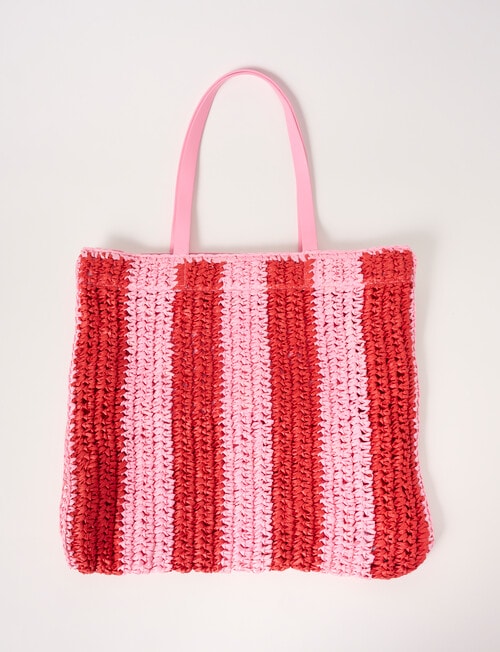 Zest Resort Paperstraw Tote Bag, Red & Pink product photo View 02 L