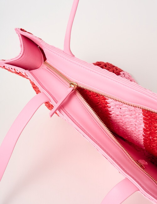 Zest Resort Paperstraw Tote Bag, Red & Pink product photo View 05 L