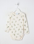 Milly & Milo Merino Long-Sleeve Bird Bodysuit, Cream product photo