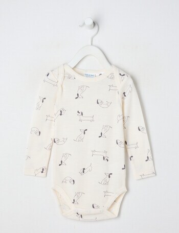Milly & Milo Merino Long-Sleeve Dog Bodysuit, Cream product photo