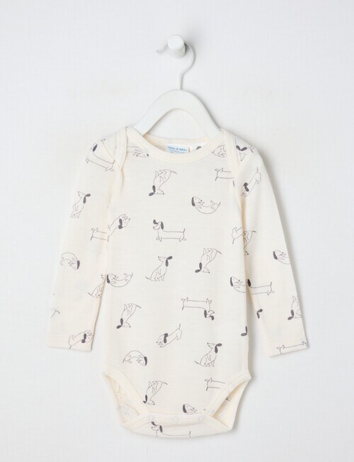 Milly & Milo Merino Long-Sleeve Dog Bodysuit, Cream product photo