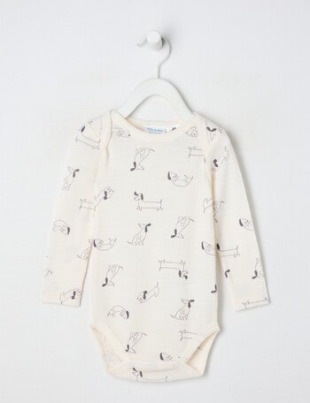 Milly & Milo Merino Long-Sleeve Dog Bodysuit, Cream product photo