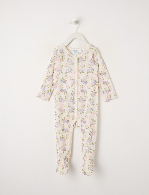 Milly & Milo Merino Floral Sleepsuit, Cream product photo