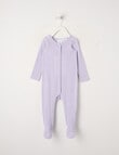 Milly & Milo Merino Rib Sleepsuit, Lilac product photo