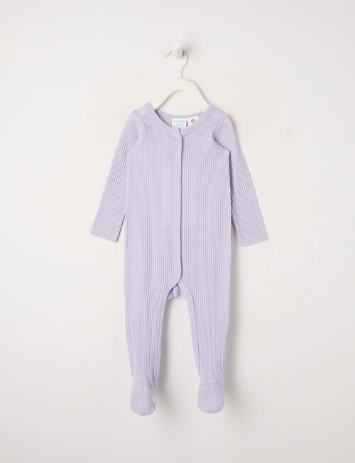 Milly & Milo Merino Rib Sleepsuit, Lilac product photo