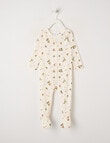 Milly & Milo Merino Space Dino Sleepsuit, Cream product photo