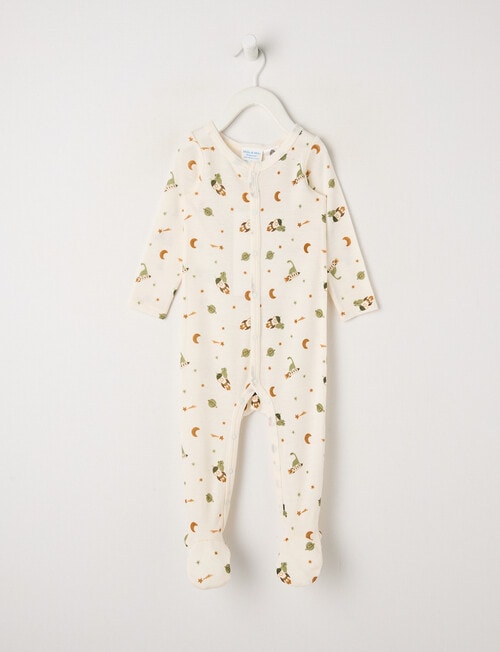 Milly & Milo Merino Space Dino Sleepsuit, Cream product photo