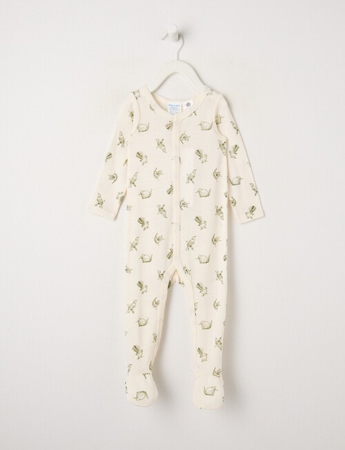 Milly & Milo Merino Bird Sleepsuit, Cream product photo
