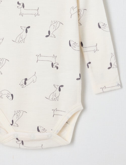 Milly & Milo Merino Long-Sleeve Dog Bodysuit, Cream product photo View 02 L