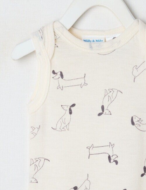 Milly & Milo Merino Sleeveless Dog Bodysuit, Cream product photo View 02 L