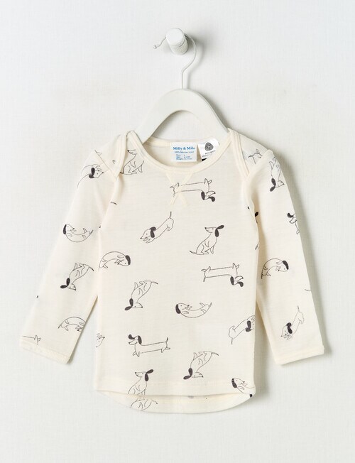 Milly & Milo Merino Long-Sleeve Dog Top, White product photo
