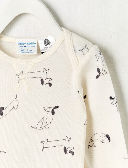 Milly & Milo Merino Long-Sleeve Dog Top, White product photo View 02 L