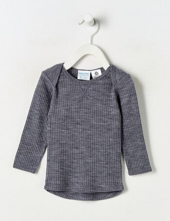 Milly & Milo Merino Rib Long-Sleeve Top, Velveteen product photo