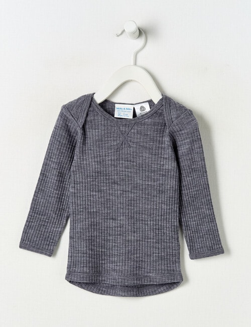 Milly & Milo Merino Rib Long-Sleeve Top, Velveteen product photo