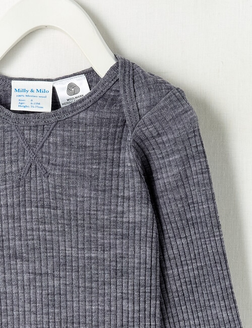 Milly & Milo Merino Rib Long-Sleeve Top, Velveteen product photo View 02 L