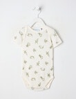 Milly & Milo Merino Short Sleeve Bird Bodysuit, Cream product photo