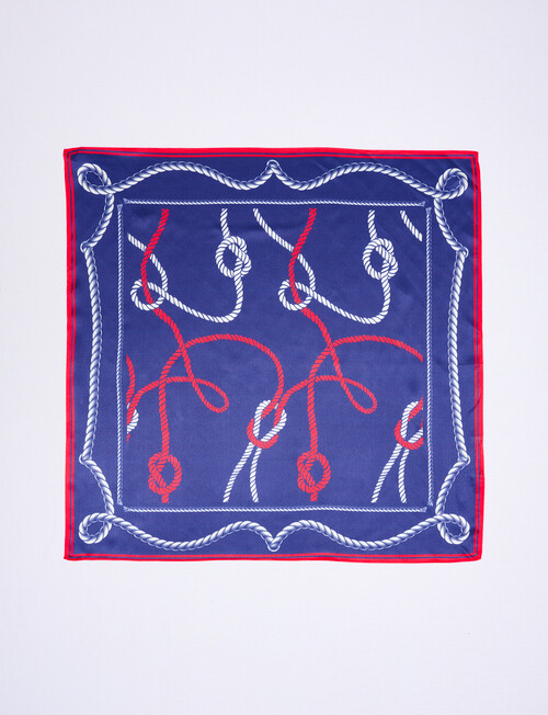 Boston + Bailey Silk Square Nautical Print Scarf, Navy product photo View 03 L