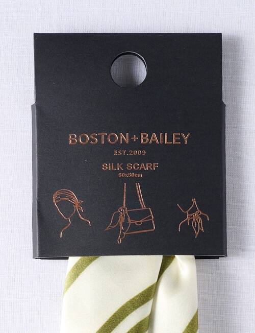 Boston + Bailey Silk Square Floral Print Scarf, Green product photo View 02 L