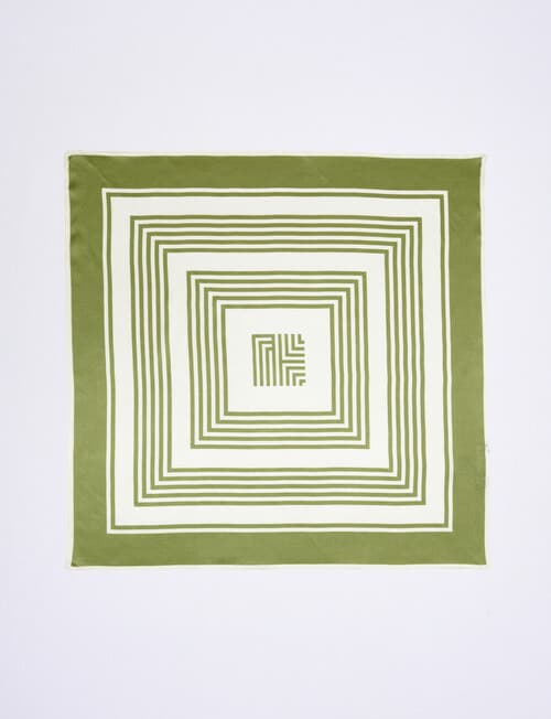 Boston + Bailey Silk Square Floral Print Scarf, Green product photo View 03 L