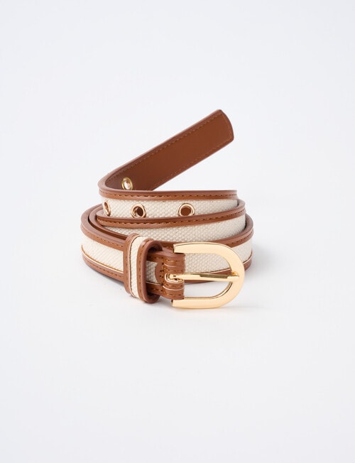 Boston + Bailey Boho Woven Belt, Natural & Tan product photo