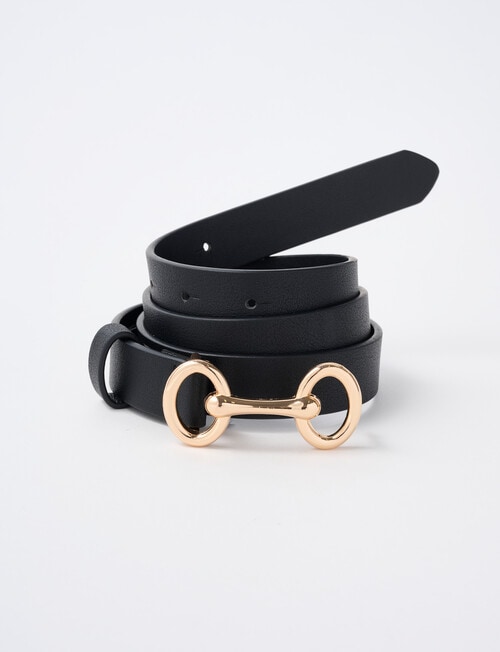 Boston + Bailey Slim Ring Buckle Belt, Black product photo