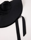 Zest Resort Cotton Wide Bucket Hat with Tie, Black product photo View 03 S