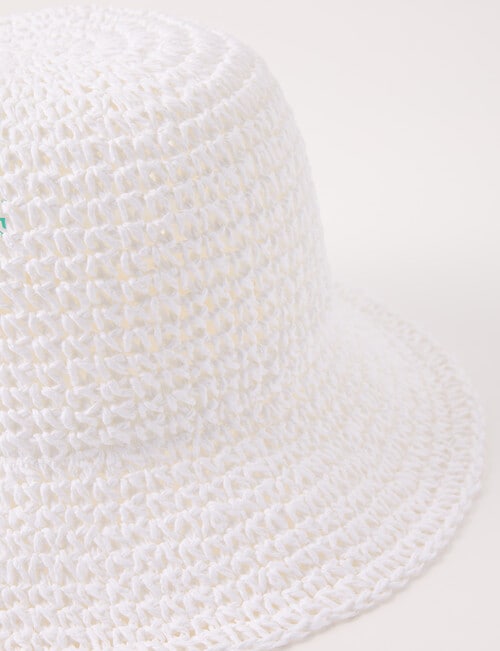 Zest Resort Straw Bucket Hat, White product photo View 02 L
