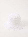 Zest Resort Straw Bucket Hat, White product photo View 07 S