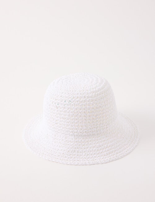 Zest Resort Straw Bucket Hat, White product photo View 07 L