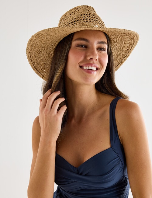 Zest Resort Straw SunHat with Charms, Natural product photo View 07 L