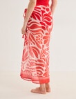 Zest Resort Palm Print Sarong, Cherry & Ivory product photo View 02 S