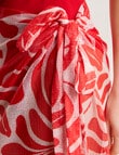 Zest Resort Palm Print Sarong, Cherry & Ivory product photo View 04 S