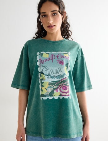 Zest Stamp Vintage Wash Holiday Tee, Forest product photo